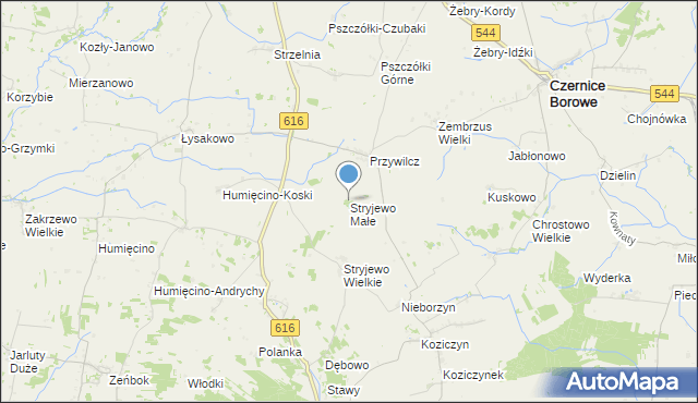 mapa Stryjewo Małe, Stryjewo Małe na mapie Targeo